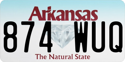AR license plate 874WUQ