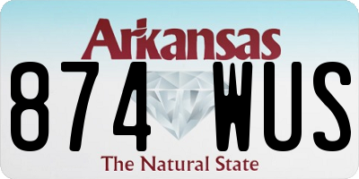 AR license plate 874WUS