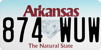 AR license plate 874WUW