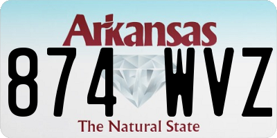 AR license plate 874WVZ