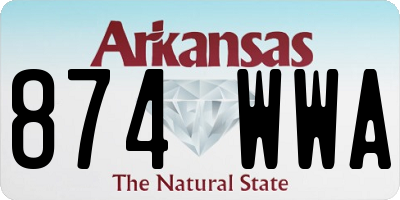 AR license plate 874WWA