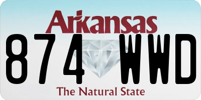 AR license plate 874WWD