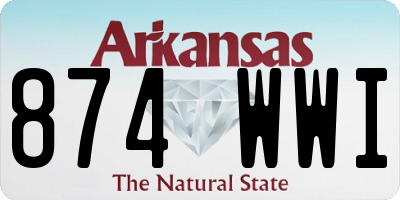 AR license plate 874WWI