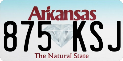 AR license plate 875KSJ
