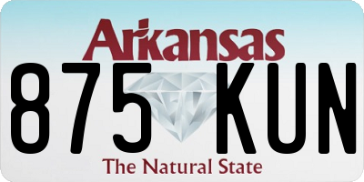 AR license plate 875KUN
