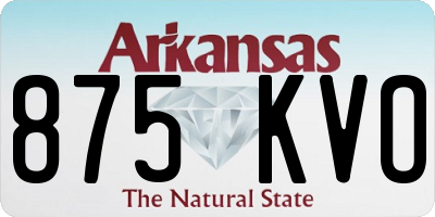 AR license plate 875KVO