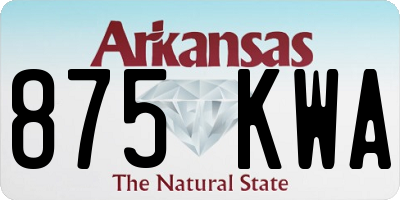 AR license plate 875KWA