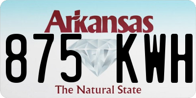 AR license plate 875KWH