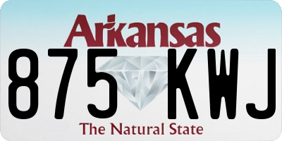 AR license plate 875KWJ