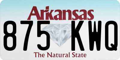 AR license plate 875KWQ