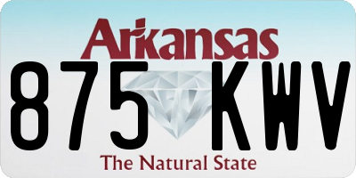 AR license plate 875KWV