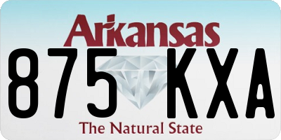 AR license plate 875KXA