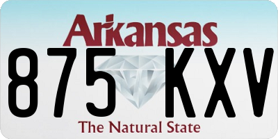AR license plate 875KXV
