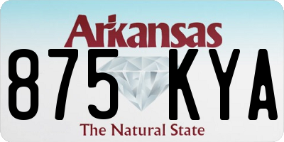 AR license plate 875KYA