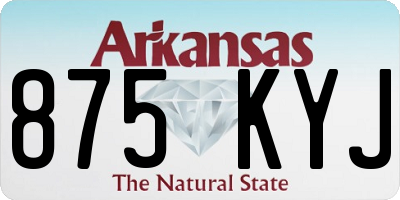 AR license plate 875KYJ
