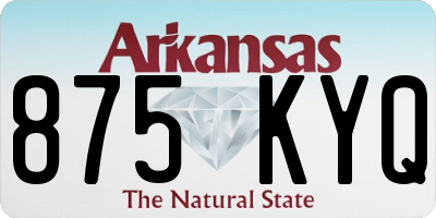 AR license plate 875KYQ