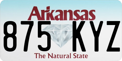 AR license plate 875KYZ