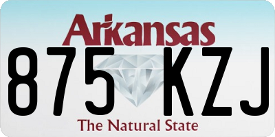 AR license plate 875KZJ