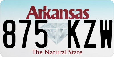 AR license plate 875KZW