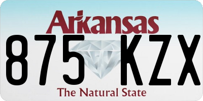 AR license plate 875KZX