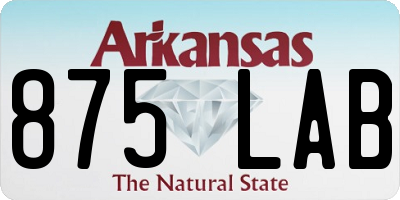 AR license plate 875LAB