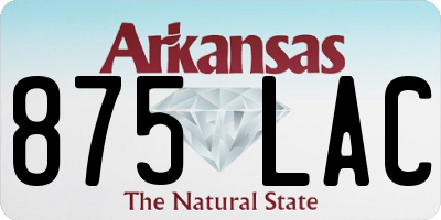 AR license plate 875LAC