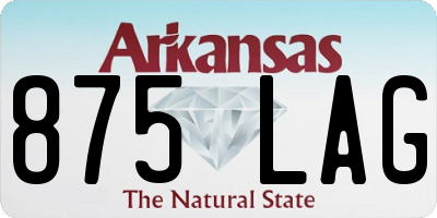 AR license plate 875LAG