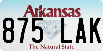 AR license plate 875LAK