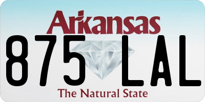 AR license plate 875LAL