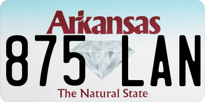 AR license plate 875LAN