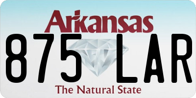 AR license plate 875LAR