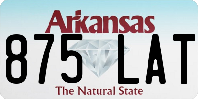 AR license plate 875LAT