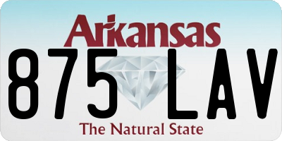 AR license plate 875LAV