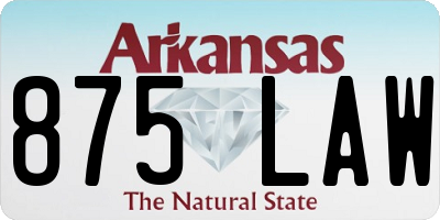 AR license plate 875LAW