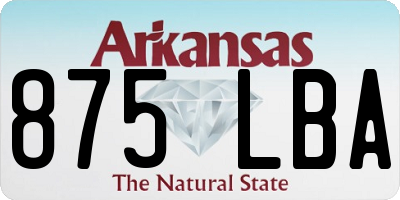 AR license plate 875LBA