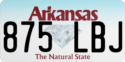 AR license plate 875LBJ