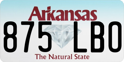 AR license plate 875LBO