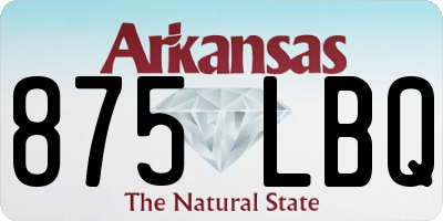 AR license plate 875LBQ