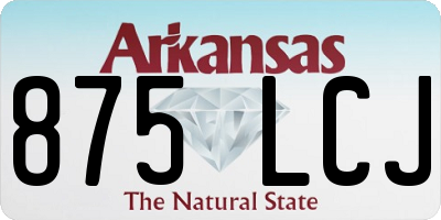 AR license plate 875LCJ