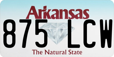 AR license plate 875LCW