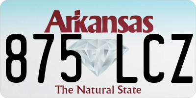 AR license plate 875LCZ