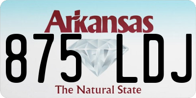 AR license plate 875LDJ