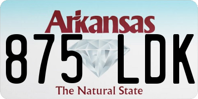 AR license plate 875LDK
