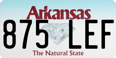 AR license plate 875LEF