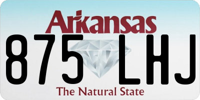 AR license plate 875LHJ