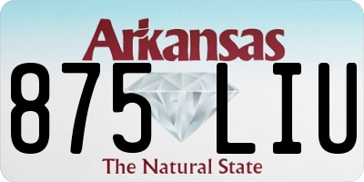 AR license plate 875LIU
