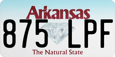 AR license plate 875LPF
