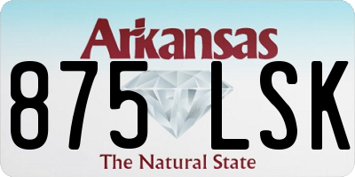 AR license plate 875LSK