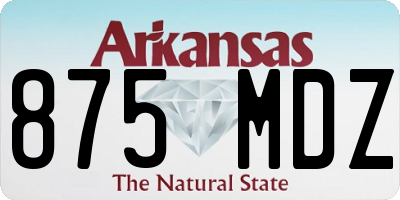 AR license plate 875MDZ