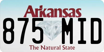 AR license plate 875MID